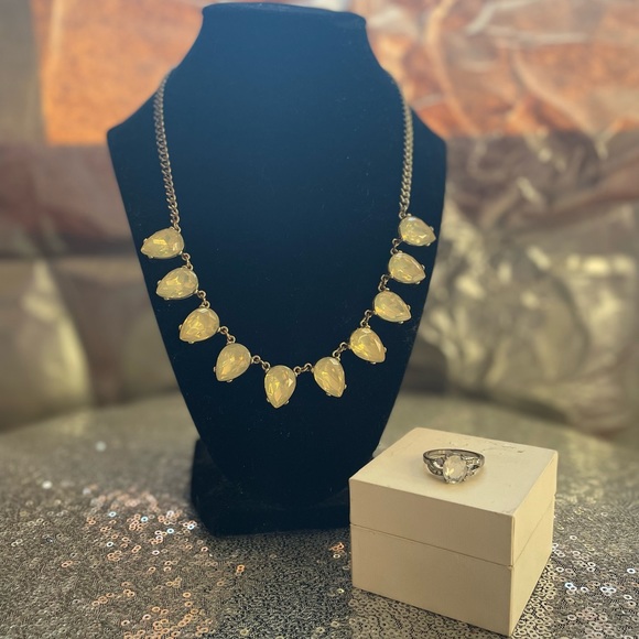 Opal Simulated Necklace & Ring Set - Picture 6 of 10